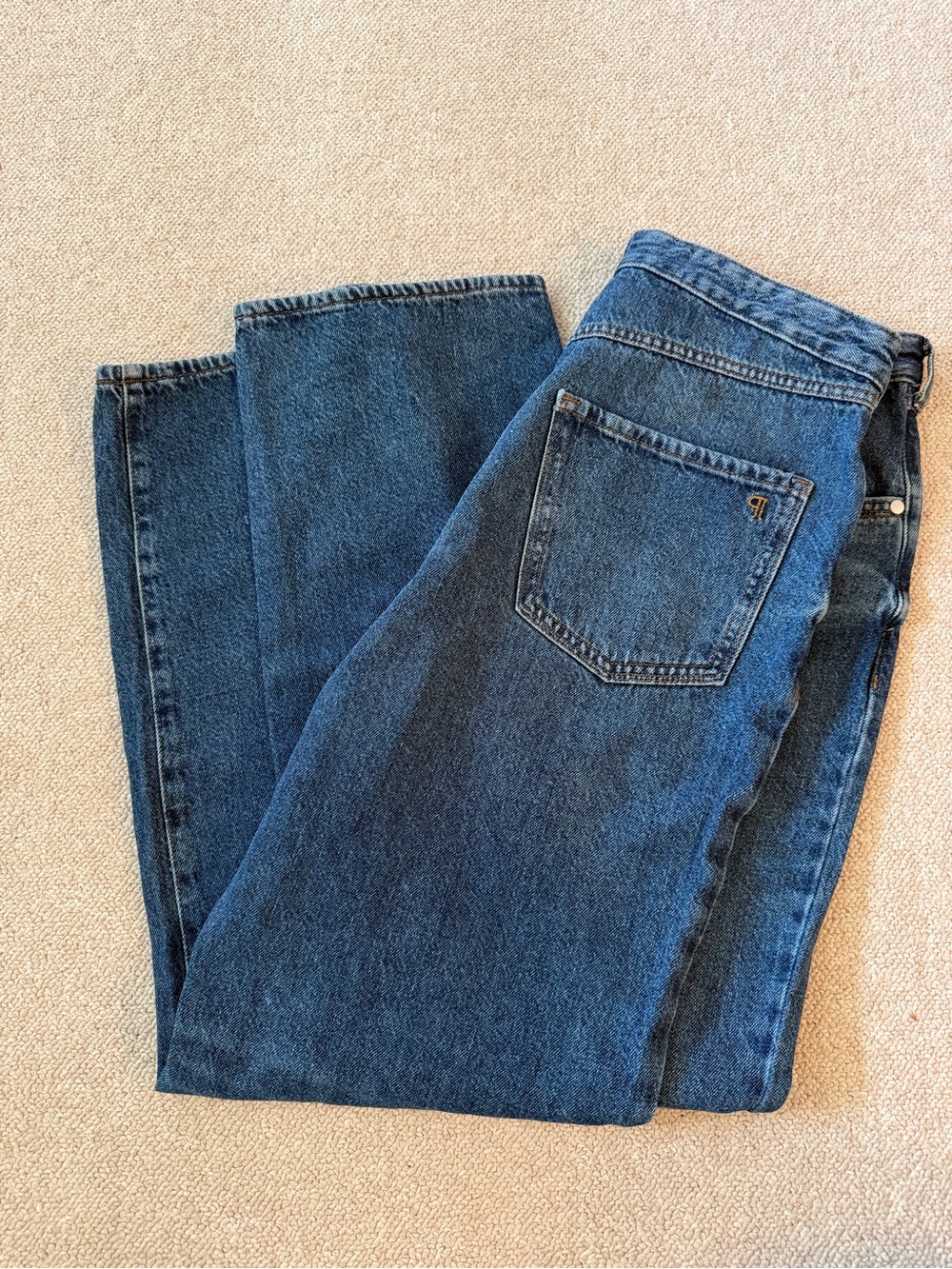 Anthropology Pilcro Women's Straight-Leg Denim Jeans in Classic Blue